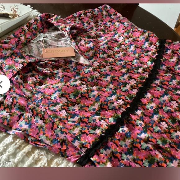 CROSBY BY MOLLIE BURCH Watson dress in art in bloom micro Sz M NWT - Picture 5 of 9